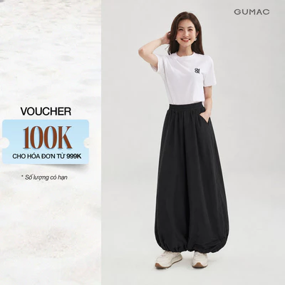 Quần Bí Nữ Gmorning - GUMAC Lưng Thun Form Rộng Chun Cổ Chân Dễ Mặc Hai Lớp Túi Sườn Thoải Mái YQG08039