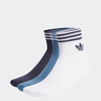 adidas Phong cách sống Tất Trefoil cao đến cổ chân 3 đôi Unisex trắng HL1704