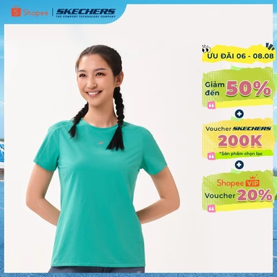 Áo Thun Tay Ngắn Nữ Skechers Walking Performance Short Sleeve Tee - SP126W011-01K1
