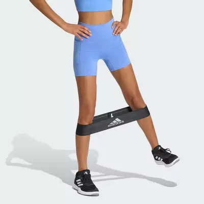 adidas Gym & Training Quần Legging Ngắn 3 Stripes Studio All Me Booty Nữ Màu xanh da trời HZ0869