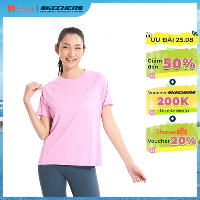 Áo Thun Tay Ngắn Nữ Skechers Dynamic Walking Performance Short Sleeve Tee - SP125W142-00NC Online Sale