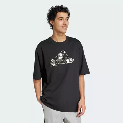 adidas Phong cách sống Áo Thun Graphic Gấu Trúc Vui Nhộn Nam Đen JZ3274