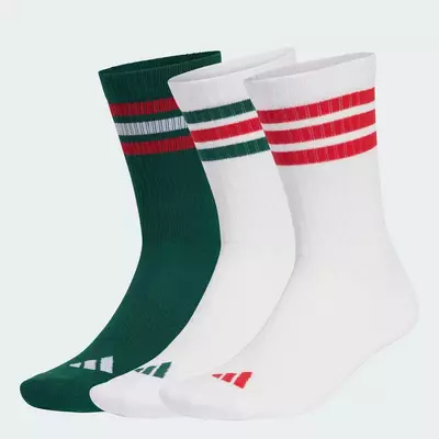 adidas Phong cách sống BỘ 3 ĐÔI TẤT CỔ CAO CÓ ĐỆM 3 GẠCH SPORTSWEAR Unisex màu xanh lá KE5506