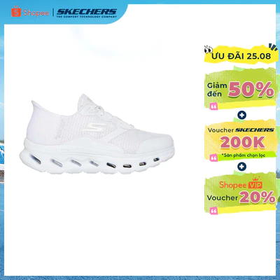 Giày Thể Thao Nữ Skechers Slip-Ins GOwalk Glide-Step 2.0 Belah Đi Bộ - 125115-WHT Air-Cooled Goga Mat