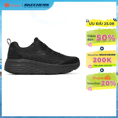Giày Thể Thao Nữ Skechers Work Max Cushioning EliteSlipResistant Bảo Hộ Lao Động-108016-BLK Air-Cooled Online Sale