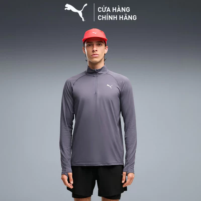 Áo Thun Chạy Bộ PUMA Nam RUN VELOTY CLDSPN 1/4 ZIP M Inky Depths Màu Xám