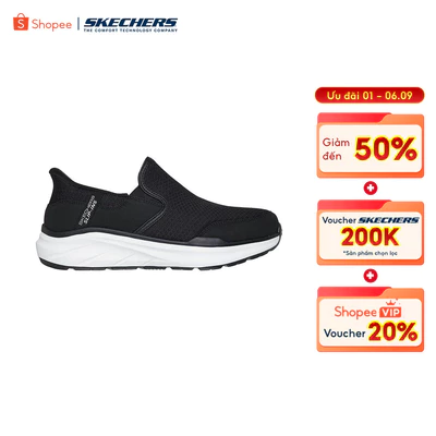 Giày Thể Thao Nam Skechers Slip-Ins Sport Equalizer 6.0 Stoaver Thường Ngày - 233103-BKW Air-Cooled Memory Foam