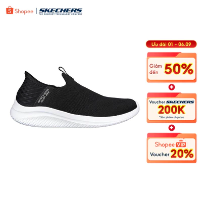 Giày Thể Thao Nữ Skechers Slip-ins Sport Ultra Flex 3.0 Cozy Streak Thường Ngày - 149708-BKW Air-Cooled Memory Foam