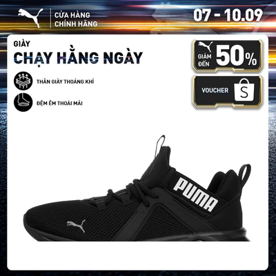 Giày Chạy Bộ PUMA Nam Enzo 2 Black-CASTLEROCK Màu Đen