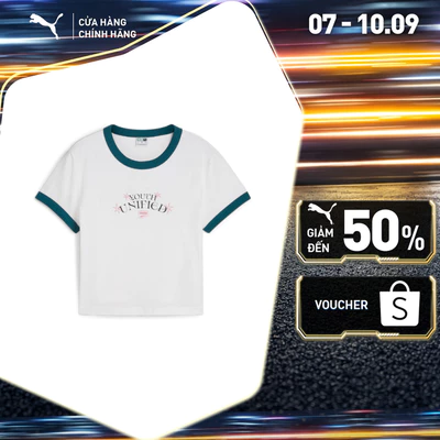 Áo Thun Thời Trang PUMA Nữ DOWNTOWN Graphic Baby Tee White Màu Trắng