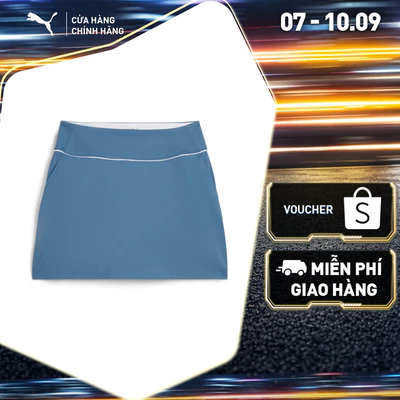 Váy Thể Thao Golf PUMA Nữ W Blake Piped Knit Skirt Blue Horizon-White Glow Màu Xanh