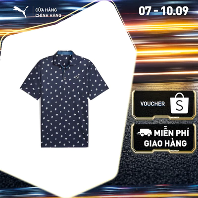 Áo Thun Thể Thao Golf PUMA Nam Pure Love Birdies Polo Deep Navy-White Glow Màu Xanh