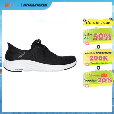 Giày Thể Thao Nữ Skechers Slip-ins Sport Active D'lux Comfort2.0Aerial-104476-BKW Air-Cooled MF Online Sale