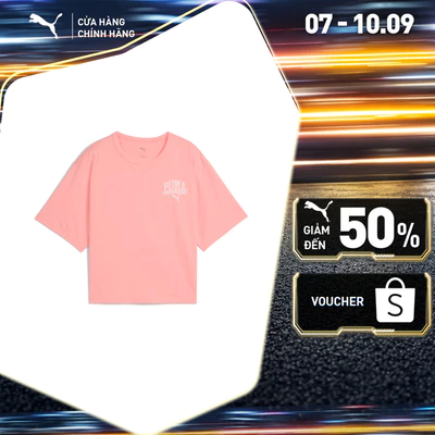 Áo Thun Thời Trang PUMA Nữ CLASS Relaxed Crop Tee Pink Fruit Màu Hồng