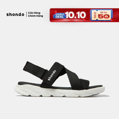 Giày Sandals SHONDO F6 Sport Thời Trang Êm Ái Năng Động Màu Đen Trắng F6S003