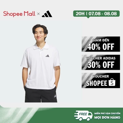 adidas Phong cách sống Áo Polo Essentials Plus Loose Fit Small Logo Short Sleeve Nam trắng JW6987