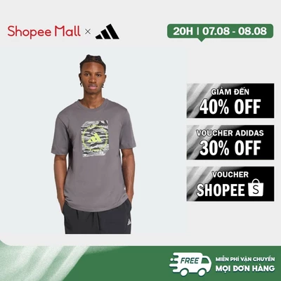[Duy nhất 8.8 - VOUCHER 30%]adidas Phong cách sống Áo Thun Graphic Rằn Ri Nam Xám KB7317