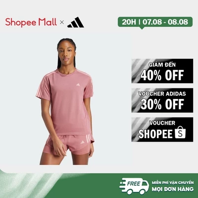 [Duy nhất 8.8 - VOUCHER 30%]adidas Chạy Áo Thun 3 Sọc Own the Run Nữ Hồng IW0012