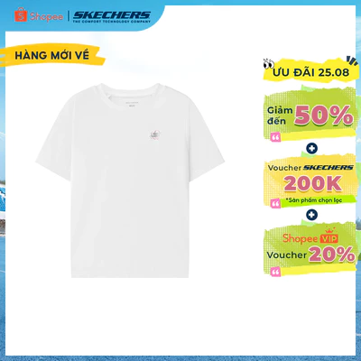 Áo Thun Tay Ngắn Bé Gái Skechers Studio Dance Club Performance Short Sleeve Tee - P226G011-0019