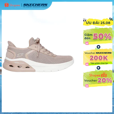 Giày Thể Thao Nữ Skechers Slip-ins BOBS Sport Arc Waves 2.0 Now It Thường Ngày-117638-TAN Memory Foam