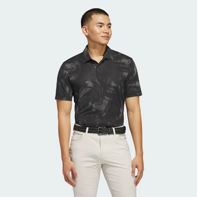 adidas Đánh gôn Áo Polo Lưới In Họa Tiết Ultimate365 Nam Đen JF4894