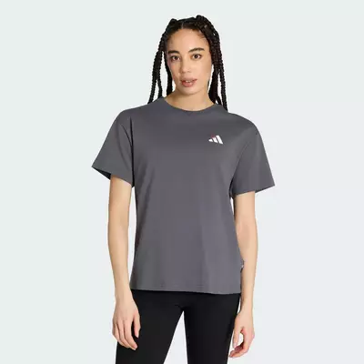 adidas Phong cách sống ÁO THUN GRAPHIC THÊU DÁNG RỘNG Nữ Xám KT2739