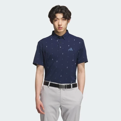 adidas Đánh gôn Áo Polo Ngắn Tay Monogram PG Nam Màu xanh da trời JF6300