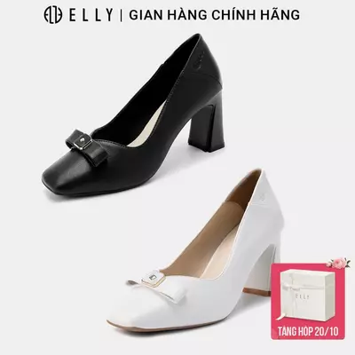 Giày cao gót nữ ELLY EGM225 da microfiber gót 7.5cm tôn dáng cao cấp