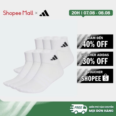 [Duy nhất 8.8 - VOUCHER 30%]adidas Lifestyle Cushioned Essentials Ankle Socks 6 Pair Pack Unisex White KE5495