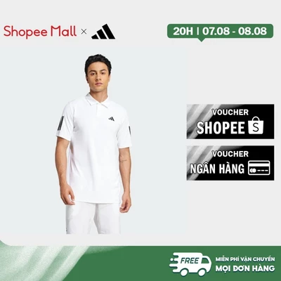 adidas Quần vợt & Padel Tennis Áo Polo 3 Sọc Tennis Club Nam trắng JE0412