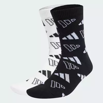 adidas Phong cách sống Bộ 2 Đôi Tất Monogram Unisex trắng KB7293