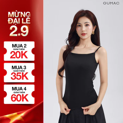 Áo Tanktop 2 Dây GUMAC Áo Kiểu Nữ 2 Dây Bản Nhỏ Nhiều Màu Dễ Phối Đồ LATF0627