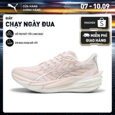 Giày Chạy Bộ PUMA Nữ Deviate NITRO 4 Wns Jasmine Flower-White Màu Hồng
