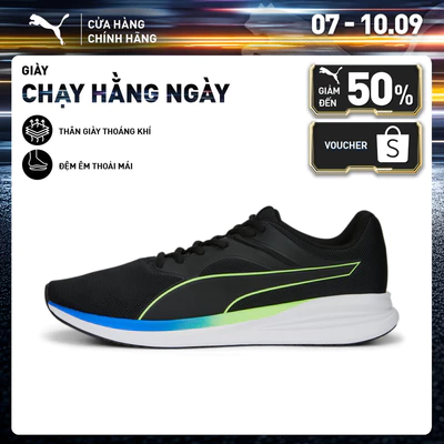 Giày Chạy Bộ PUMA Unisex Transport Black-Fizzy Lime-Royal Sapphire Màu Đen