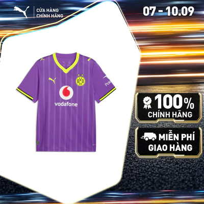 Áo Thun Thể Thao Đá Bóng PUMA Nam BVB Third Jersey Replica Purple Glimmer-Yellow Alert Màu Tím
