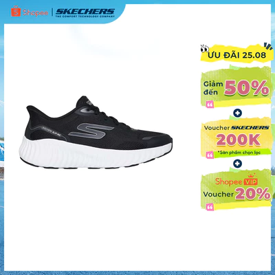 Giày Thể Thao Nữ Skechers Slip-Ins GOrun Now Regent Chạy Bộ Tập luyện - 129369-BKW Air-Cooled Goga Mat