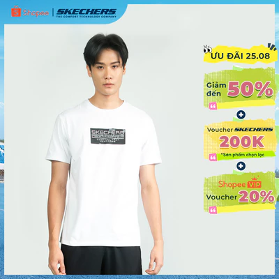 Áo Thun Tay Ngắn Nam Skechers Walking Performance Short Sleeve Tee - SP325M335-0019