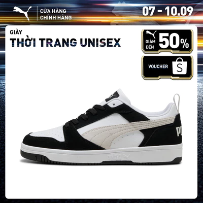 Giày Thời Trang PUMA Unisex Rebound v6 Low SD Black-Feather Gray-White Màu Đen