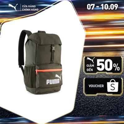 Balo Thời Trang PUMA Unisex PHASE HOODED Backpack Dark Olive-Glowing Red Màu Xanh Lá