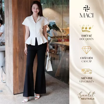 Quần Ống Loe Chất Umi Hàn Cao Cấp Co Dãn MACI MCQQTDE0097 Thời Trang Nữ Thiết Kế Độc Quyền