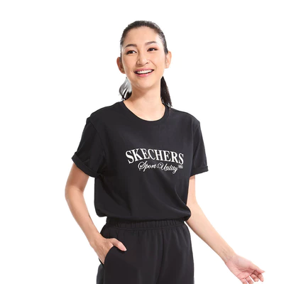 Áo Thun Tay Ngắn Nữ Skechers LifestylePhysicalAcademiaCollectionIconic Short Sleeve Tee-L125W044-0018 Online Sale