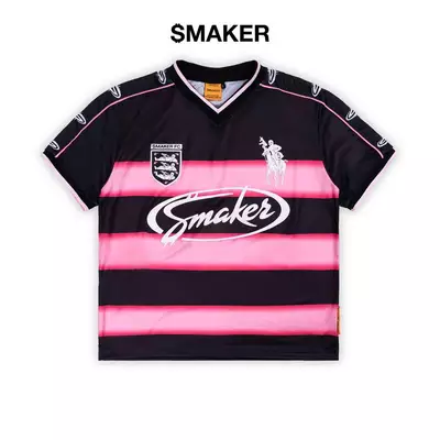 [SMAKER] Áo thun kiểu dáng thể thao đen phối hồng - $MAKER FC JERSEY IN BLACK PINK