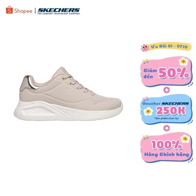 Giày Thể Thao Nữ Skechers Street UNO Lite Shimmer Along - 177291-TAN Memory Foam