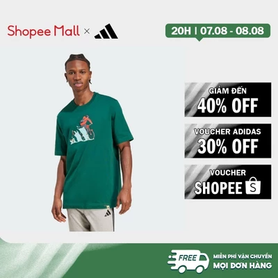 [Duy nhất 8.8 - VOUCHER 30%]adidas Phong cách sống Áo Thun Graphic Xe Đạp Doodle Hunt Nam màu xanh lá JM6497