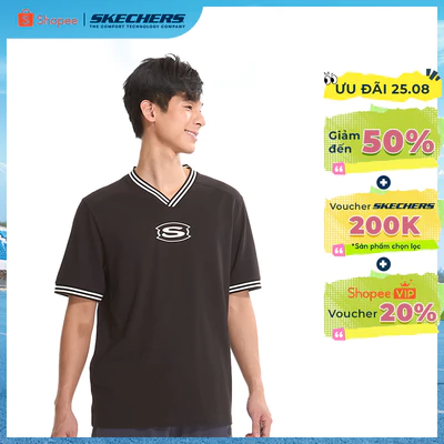 Áo Thun Tay Ngắn Nam Skechers LifestylePhysicalAcademiaCollectionIconicShortSleeveTee-SL225M117-026U Online Sale