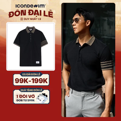 Áo Polo Nam ICONDENIM Phối Viền Tay Impressive Prospect Form Regular PLID0145