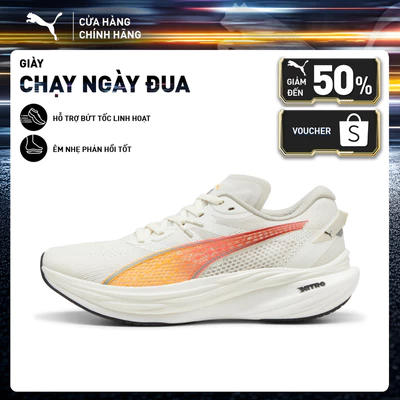 Giày Chạy Bộ PUMA Nam Deviate NITRO 3 Vapor Gray-Sun Stream-Sunset Glow Màu Xám