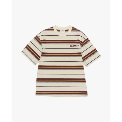 MLB - Áo thun unisex cổ tròn tay ngắn sọc ngang_3ATSV0354-50CRD