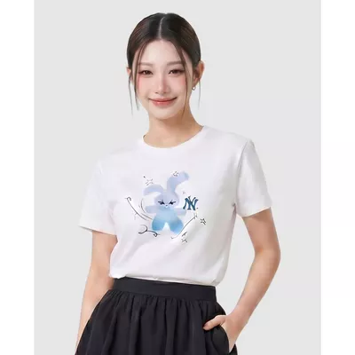 MLB - Áo croptop nữ cổ tròn tay ngắn in họa tiết_3FTSN0564-50CRS