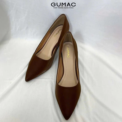 Giày Cao Gót Nữ 6cm GUMAC Da Mềm Mũi Nhọn Form Basic Thanh Lịch GF12070